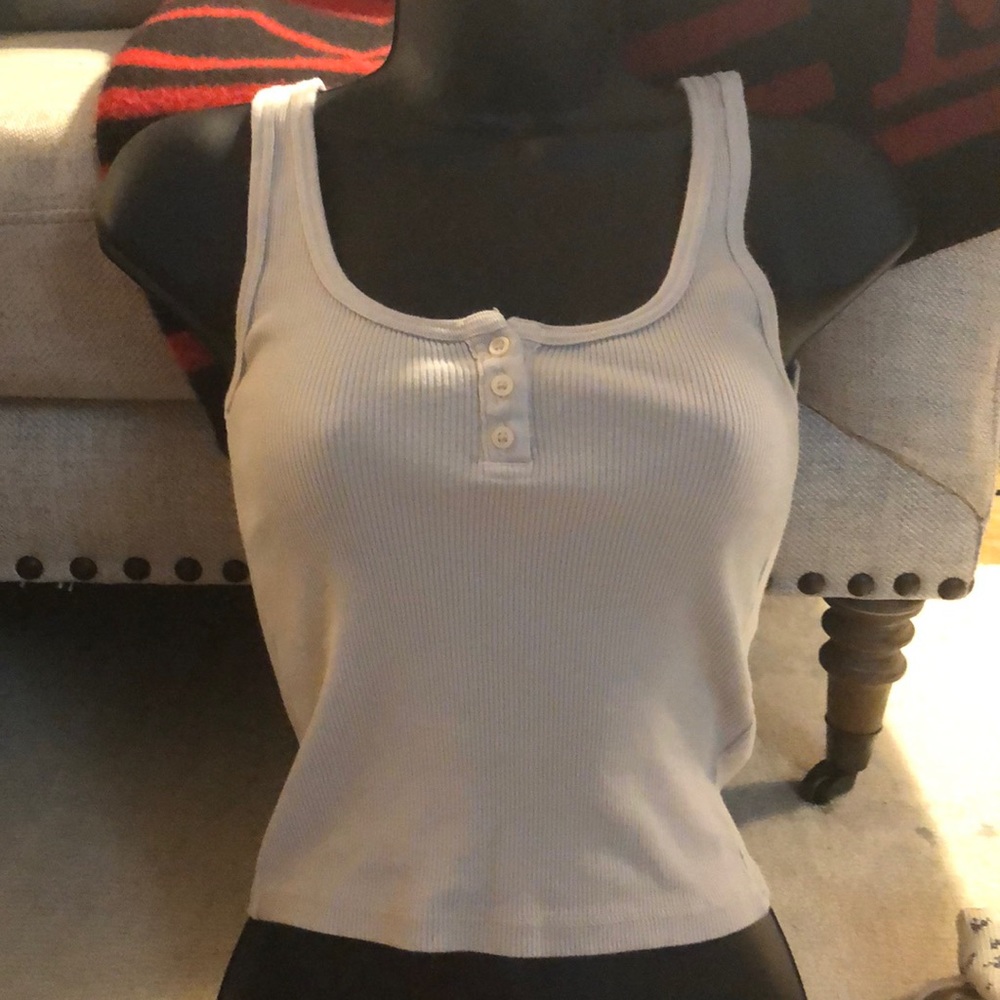 Grey button up brandy Melville tank top